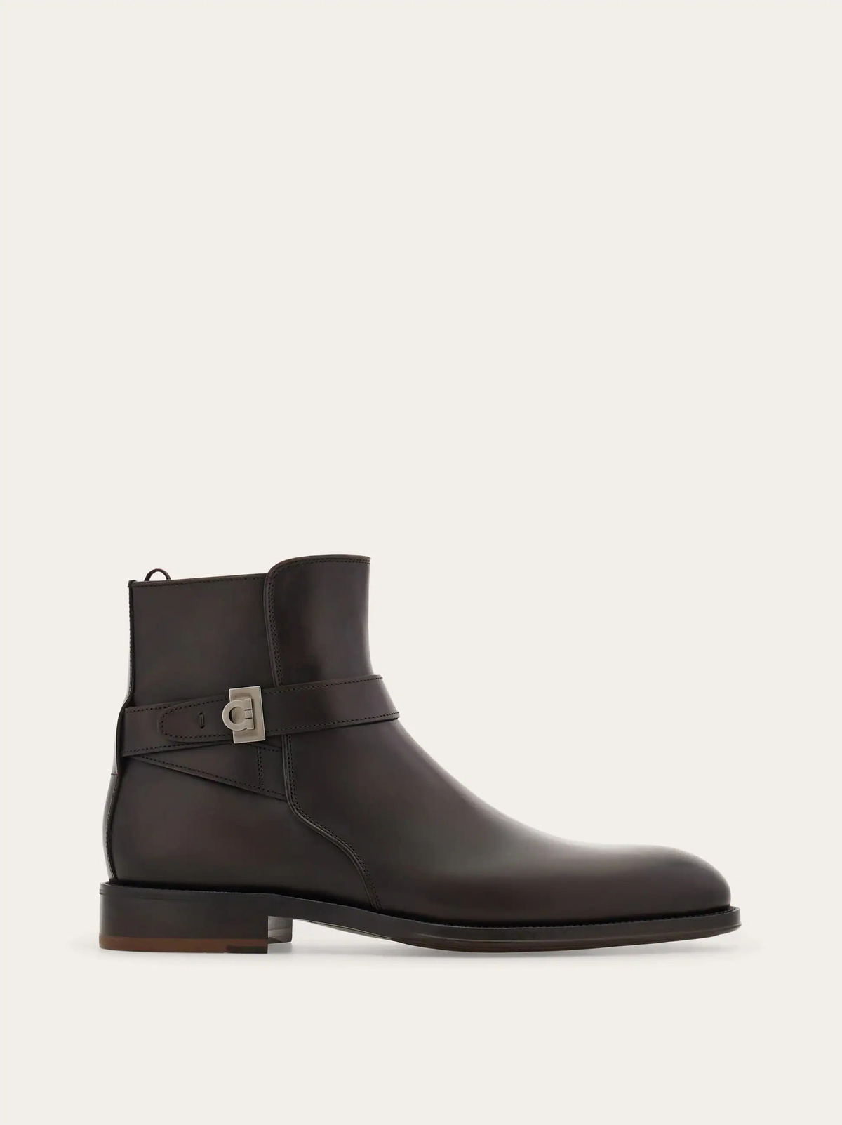 Ferragamo Mens Ankle boot with Hug buckle in Brown
