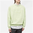 Sunnei Men's Classic Logo Embroidered Crew Sweat in Mint