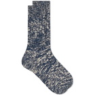 RoToTo Low Gauge Slub Crew Sock in Navy