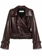 Nour Hammour Cropped Leather Jacket