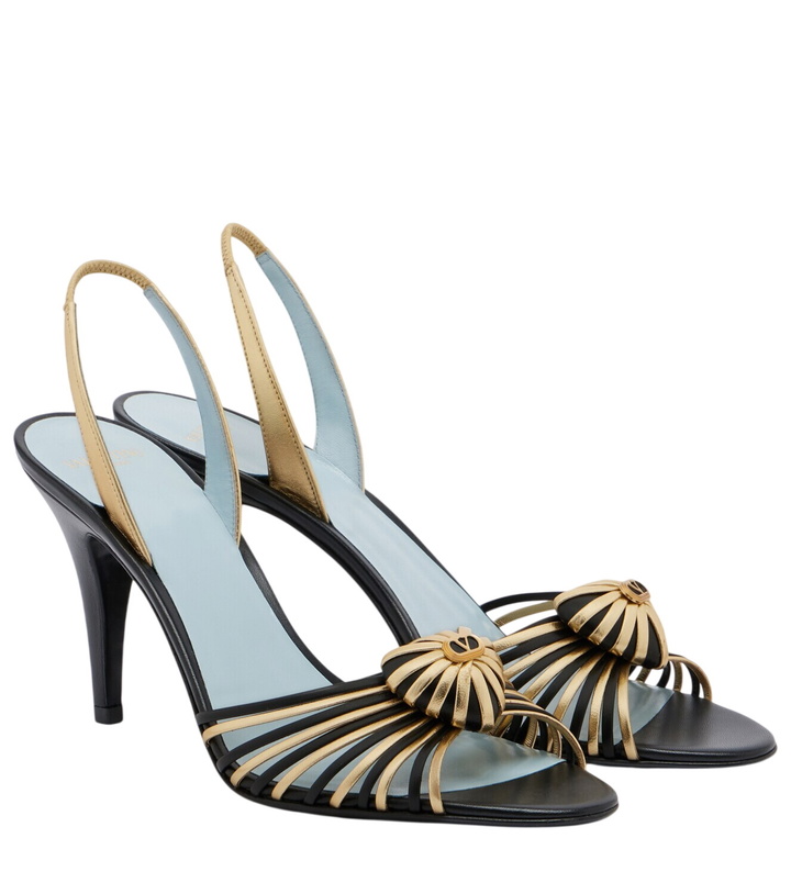 Photo: Valentino Garavani Cœur Royal leather slingback sandals