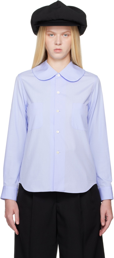Photo: Comme des Garçons Girl Blue Patch Pocket Peter Pan Collar Shirt
