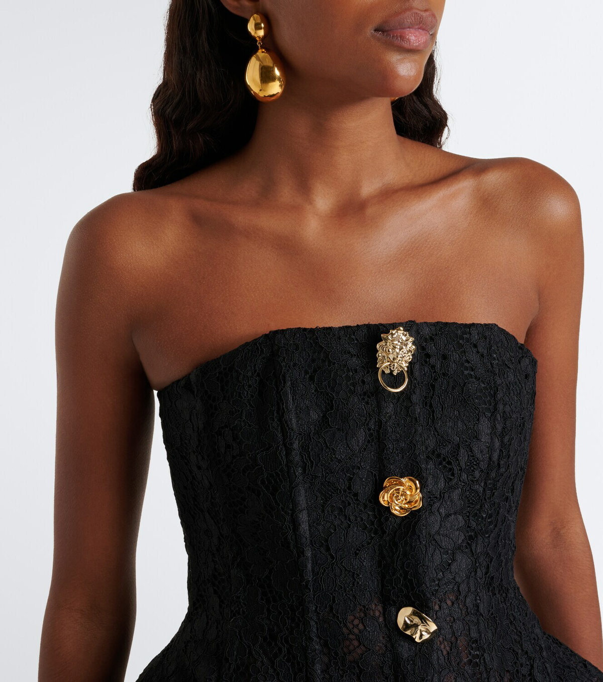 Blumarine Embellished lace bustier dress