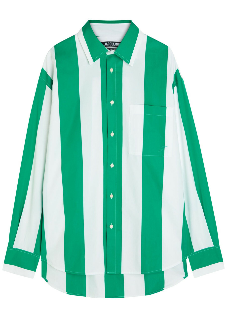 Jacquemus La Chemise Camargue Striped Cotton-poplin Shirt White