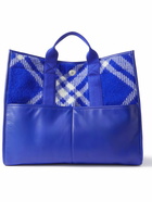 Burberry - Leather-Trimmed Checked Wool Tote Bag