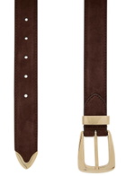 Khaite Benny Suede Belt Dark Brown