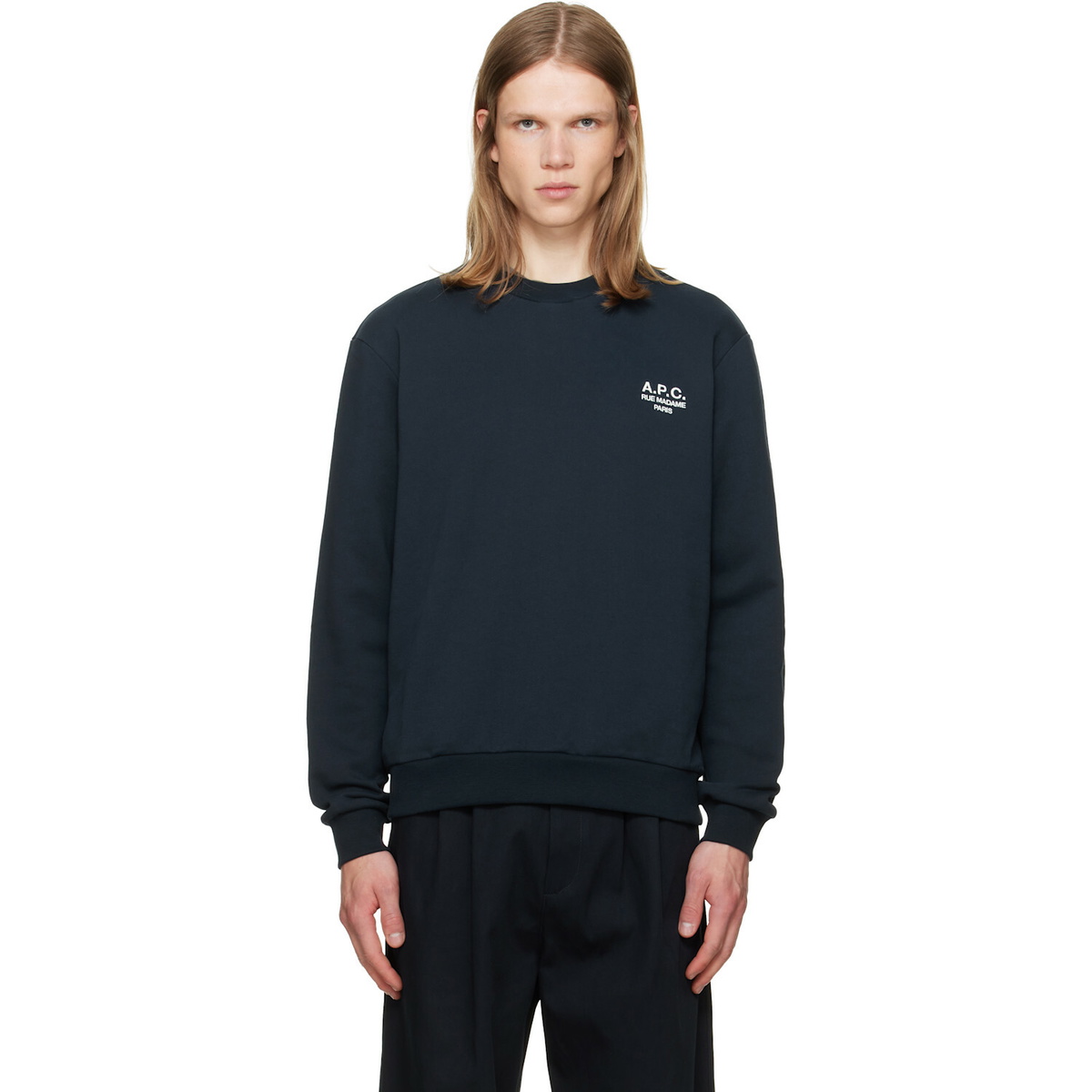 A.P.C. Navy Standard 'Rue Madame' Sweatshirt