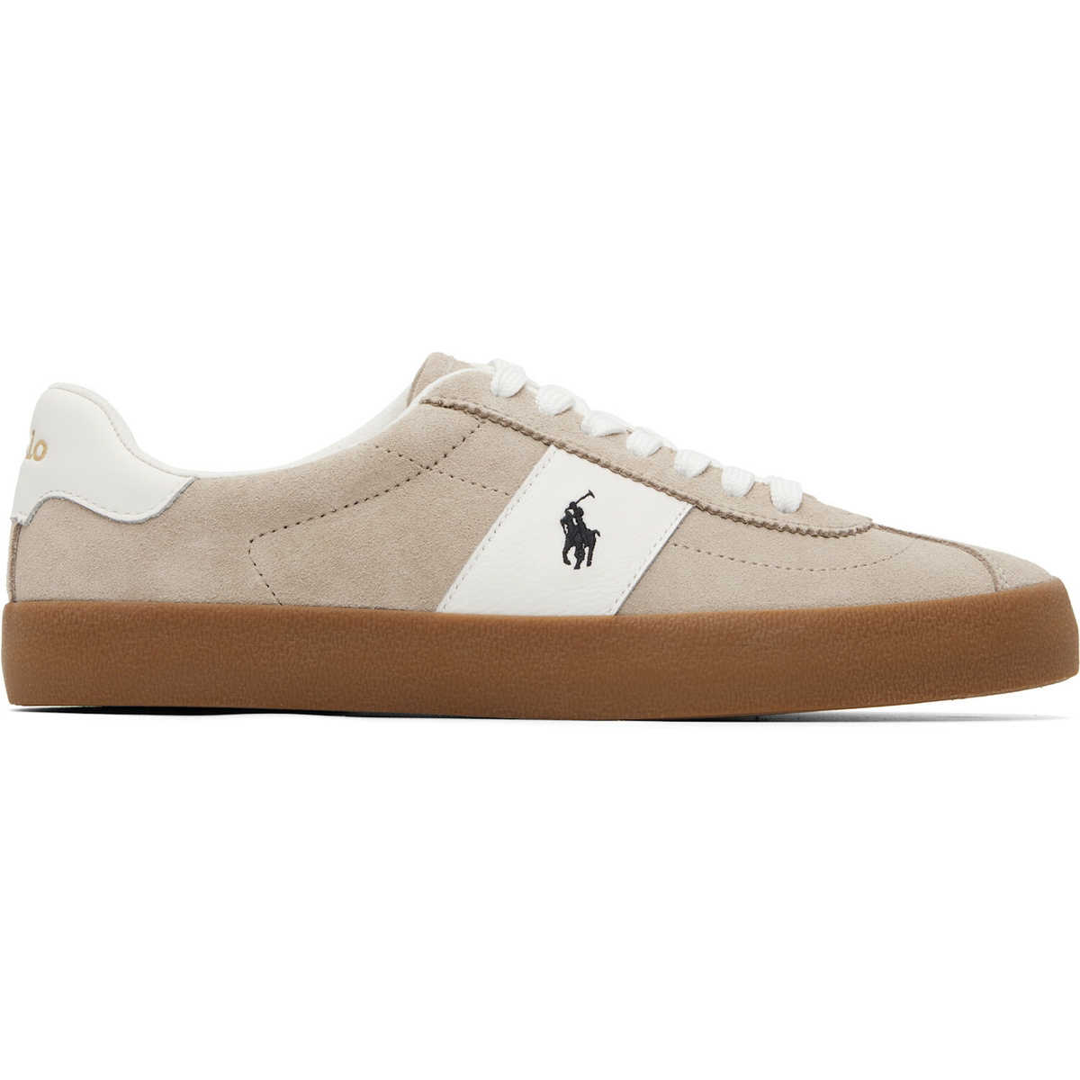 Polo Ralph Lauren Beige & White Court VLC PP Sneakers
