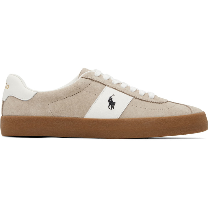 Photo: Polo Ralph Lauren Beige & White Court VLC PP Sneakers