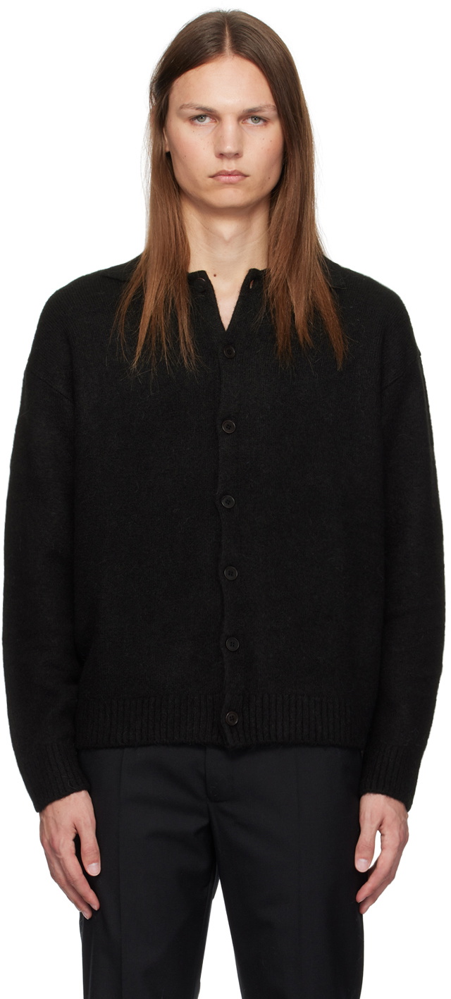 Dunst Black Open Collar Cardigan