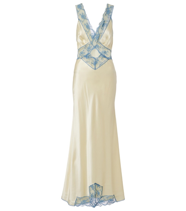 Photo: SIR Lace-trimmed silk maxi dress