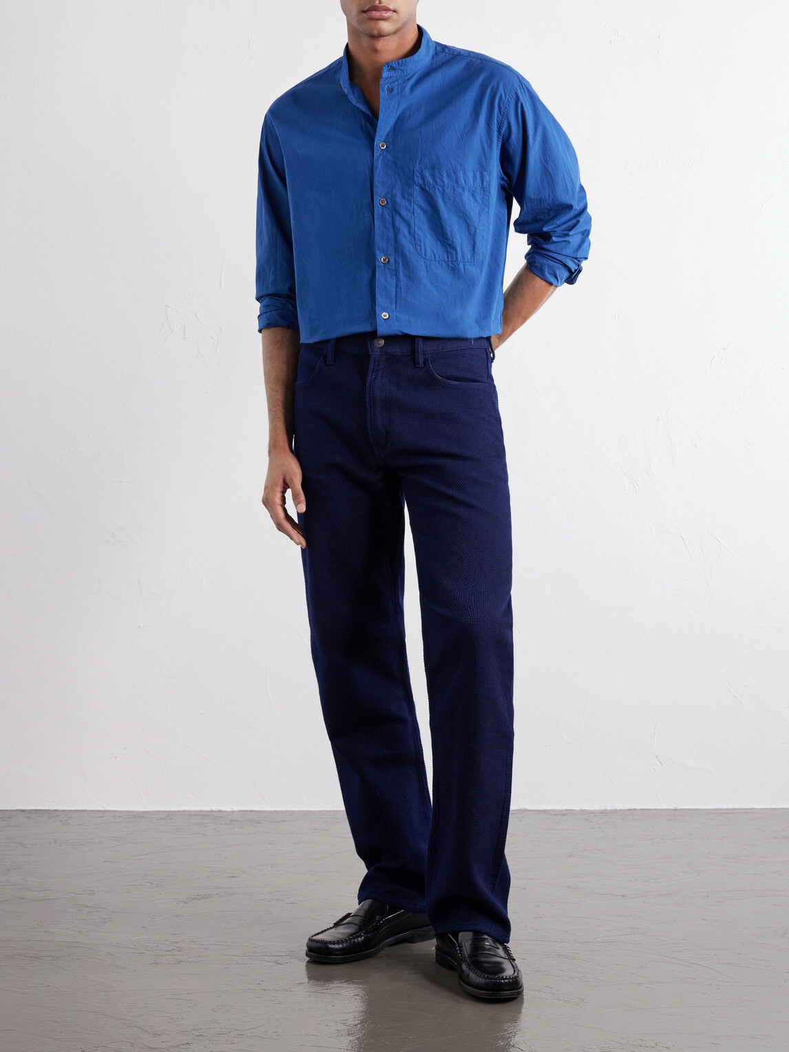 Blue Blue Japan - Cotton Broadcloth Shirt - Blue