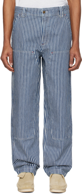 Photo: A.P.C. Navy & Off-White Gustav Jeans