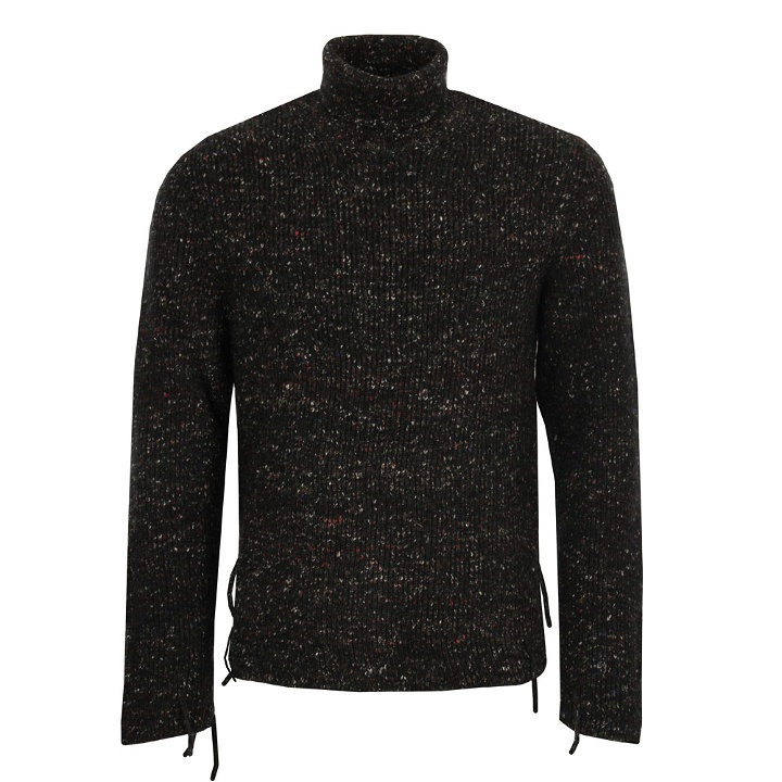Photo: Roll Neck Jumper - Charcoal Speckle
