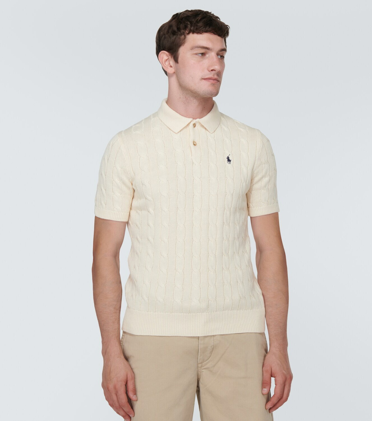 Polo Ralph Lauren Cable-knit cotton polo shirt Polo Ralph Lauren