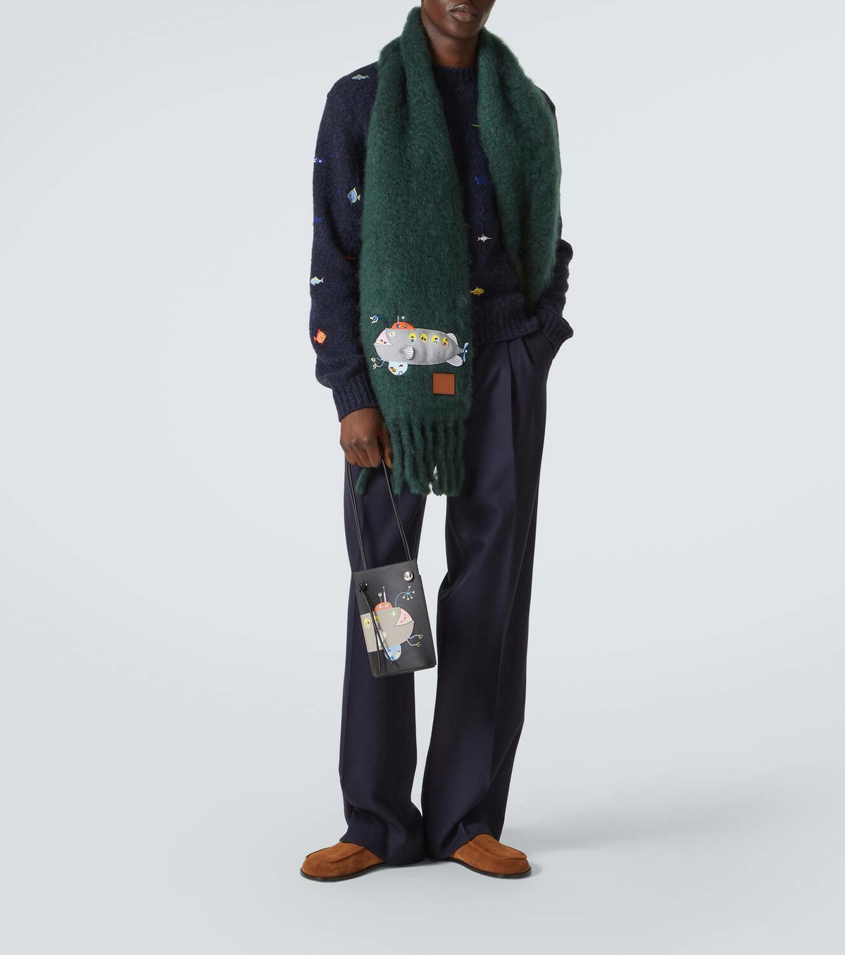 【LOEWE/Suna Fujitaコラボ】サブマリンスカーフ/関税送料込み Loewe x Suna Fujita Submarine mohair-blend scarf Loewe