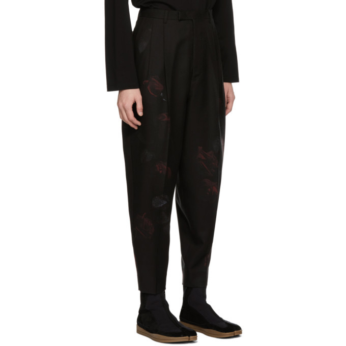 Lad Musician Black Rose 2 Tuck Tapered Wide Slacks