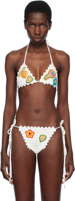 Photo: Casablanca White Motif Crochet Bikini Top