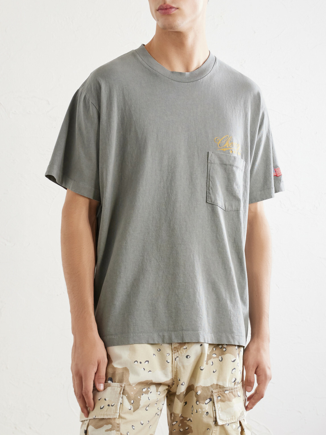 Cherry Los Angeles - Logo-Embroidered Cotton-Jersey T-Shirt - Gray