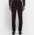 Canali - Aubergine Kei Slim-Fit Cotton-Blend Corduroy Suit Trousers - Purple