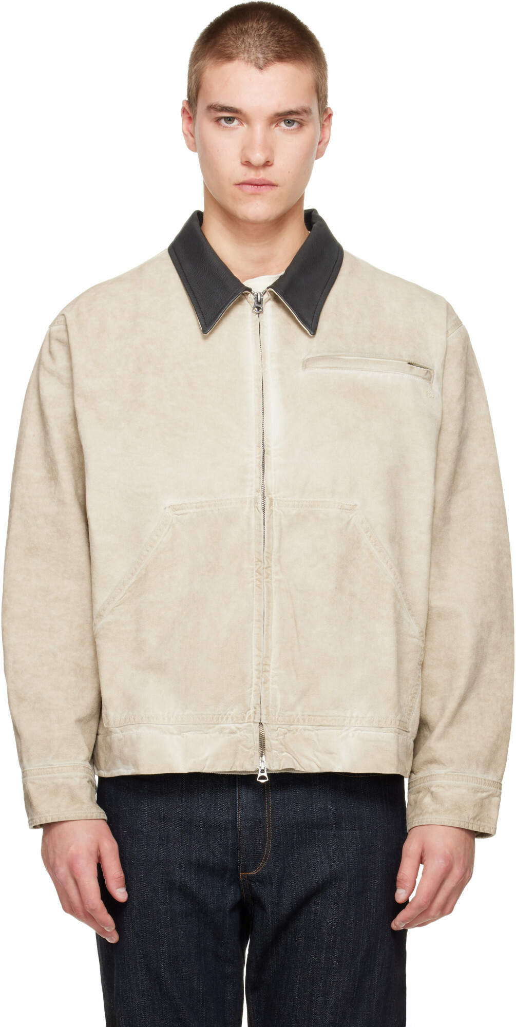 rag & bone Off-White Canvas Workwear Jacket