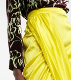 Dries Van Noten - Satin silk-blend midi skirt