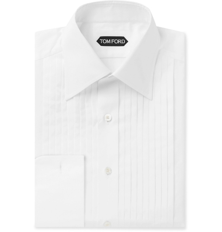 Photo: TOM FORD - Slim-Fit Bib-Front Cotton-Poplin Tuxedo Shirt - White