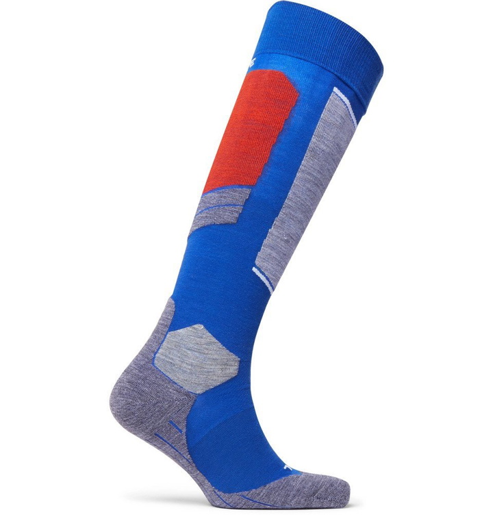 Photo: FALKE Ergonomic Sport System - SK4 Stretch-Knit Ski Socks - Blue