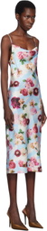 Fleur du Mal Blue Cowl Neck Slip Midi Dress