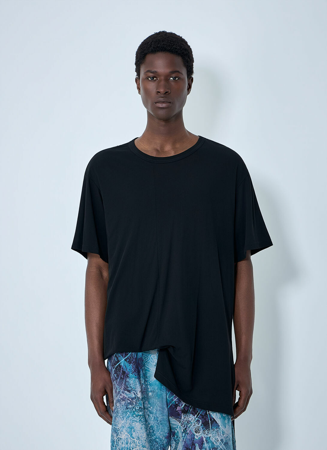 Yohji Yamamoto Diorama Jersey Asymmetry Hem T-Shirt