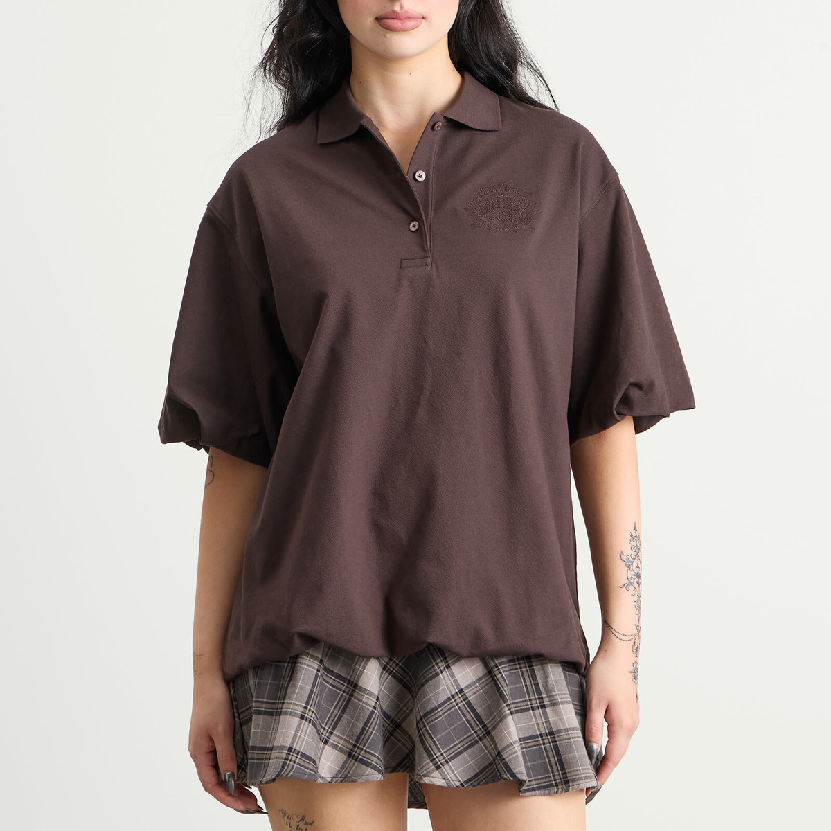 Acne Studios Women's Eteddy Mini Dress in Dark Brown