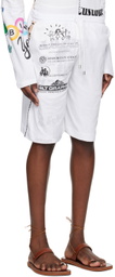 Marine Serre White Regenerated Graphic Shorts