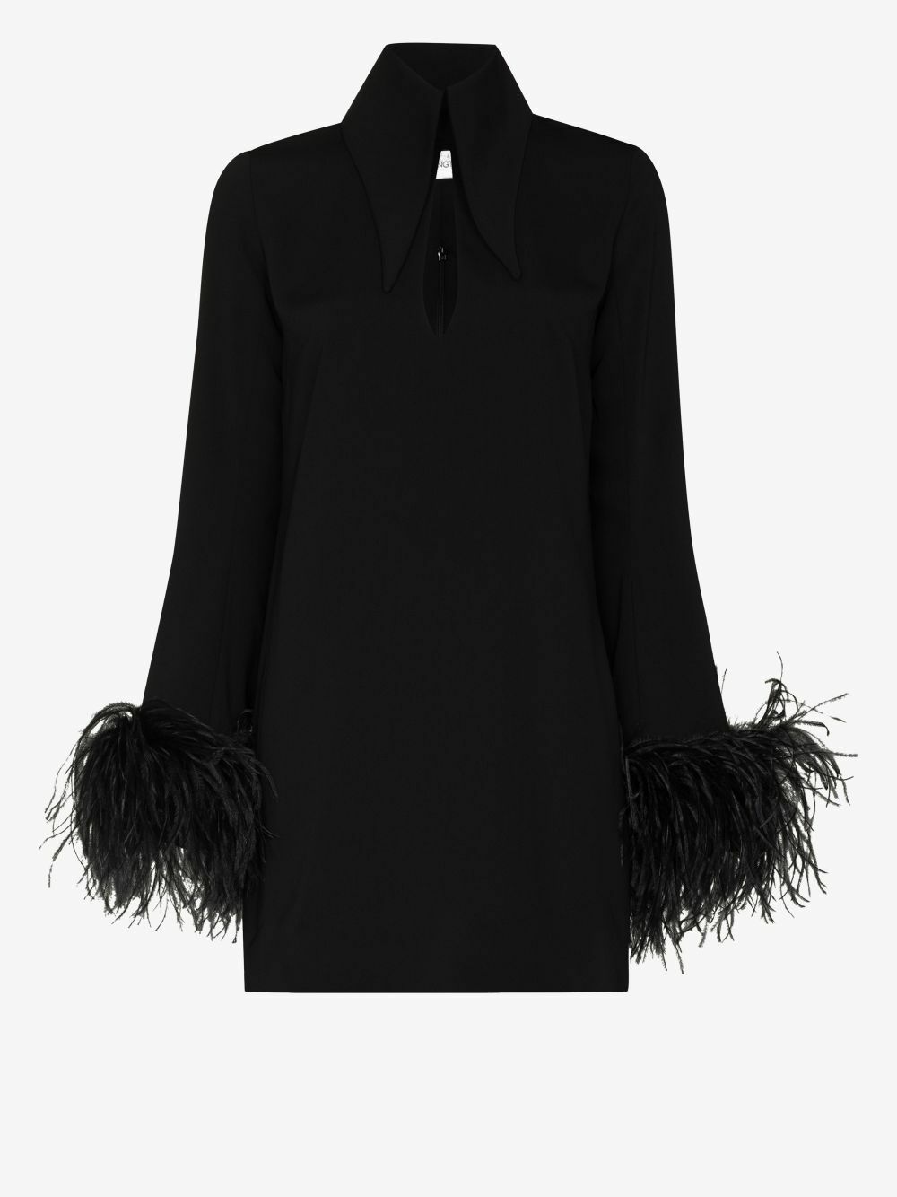16Arlington Michelle Feather Trim Mini Dress