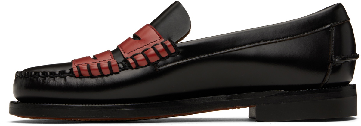 Random Identities Black & Red Sebago Edition Double Penny Dan Loafers