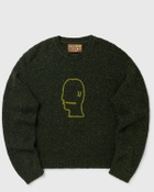 Brain Dead LOGOHEAD ALPACA CREWNECK SWEATER Green Mens Pullover