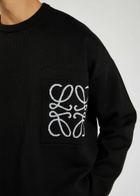 Loewe Logo-intarsia Cotton-blend Knit Sweatshirt Black And White