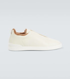 Zegna Triple Stitch shearling-lined leather sneakers