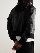 AMI PARIS - Textured-Leather Bomber Jacket - Black