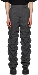 We11done Gray Ruched Trousers