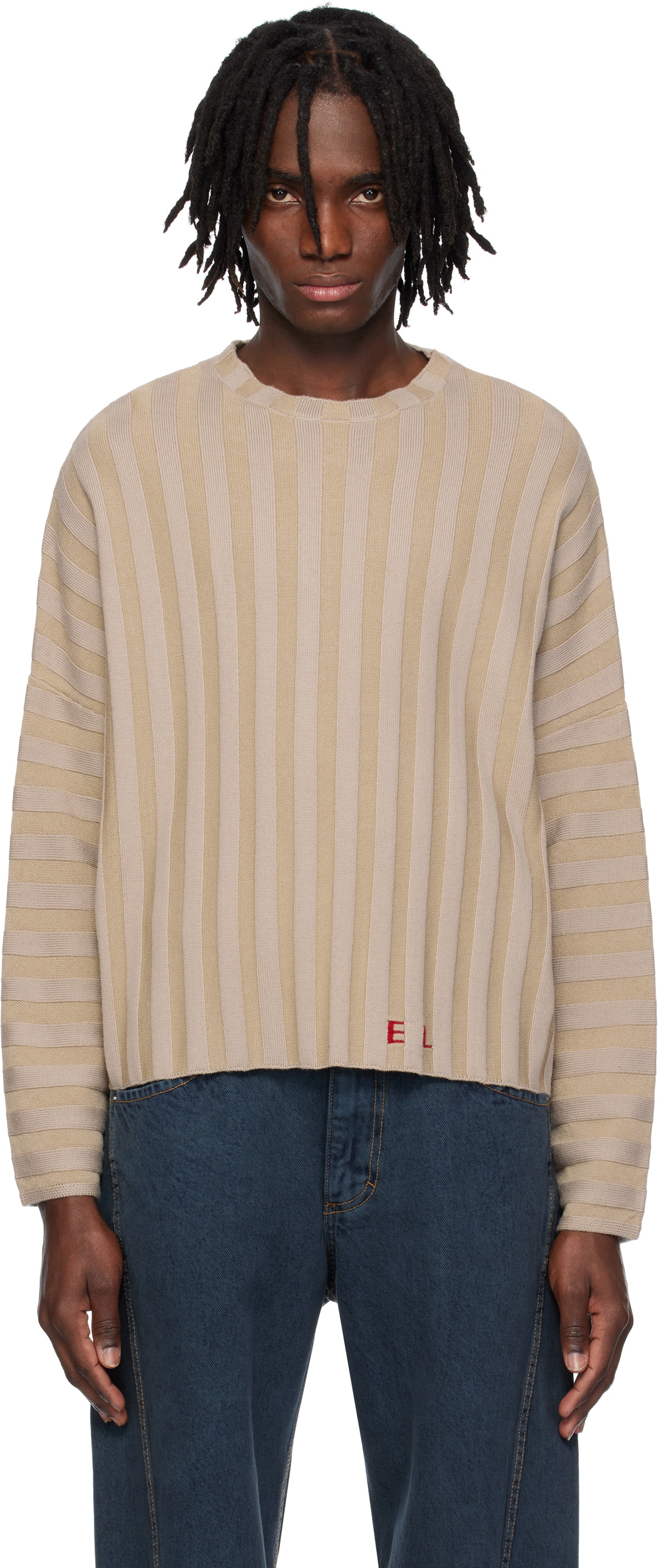 Eckhaus Latta Beige Keyboard Sweater