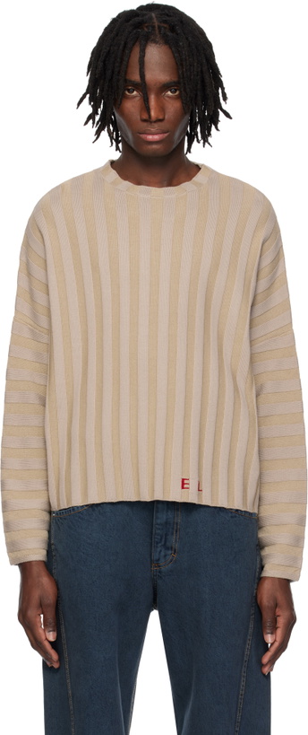 Photo: Eckhaus Latta Beige Keyboard Sweater