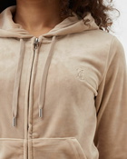 Juicy Couture Classic Velour Robertson Zip Hoodie Brown Track Jackets/Zippers