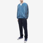 Needles Men's Velour Track Jacket in Blue Grey