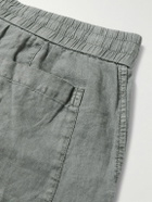 James Perse - Straight-Leg Garment-Dyed Linen Drawstring Shorts - Gray
