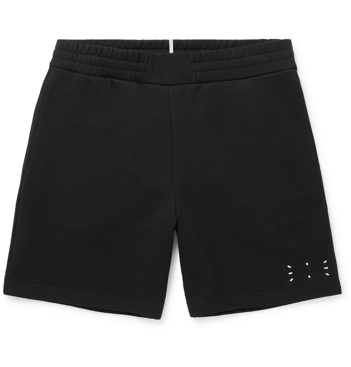 Photo: MCQ - Wide-Leg Appliquéd Cotton-Jersey Shorts - Black