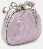 Self-Portrait The Bow embellished satin clutch