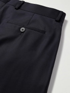 Caruso - Slim-Fit Pleated Wool Trousers - Blue