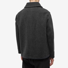 Danton Men's Round Collared Wool Jacket in Charcoal
