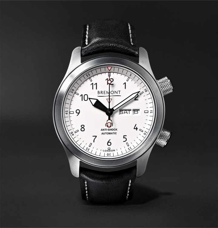 Photo: Bremont - MB II 43mm Stainless Steel and Leather Watch, Ref. No. MBII-WH - White