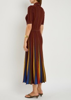 Gabriela Hearst Calypso Striped Wool Midi Shirt Dress Brown Other